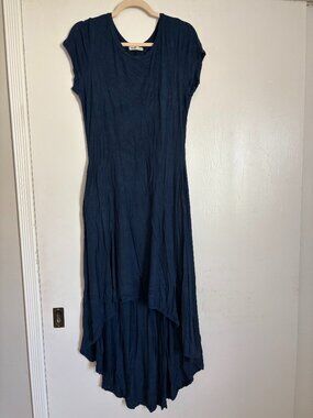 Sozy High-Low Navy Rayon Dress, women's L